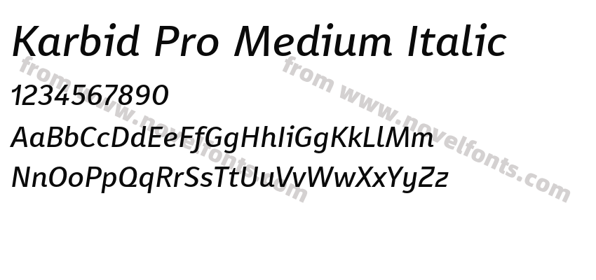 Karbid Pro Medium ItalicPreview