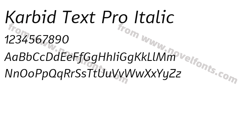 Karbid Text Pro ItalicPreview