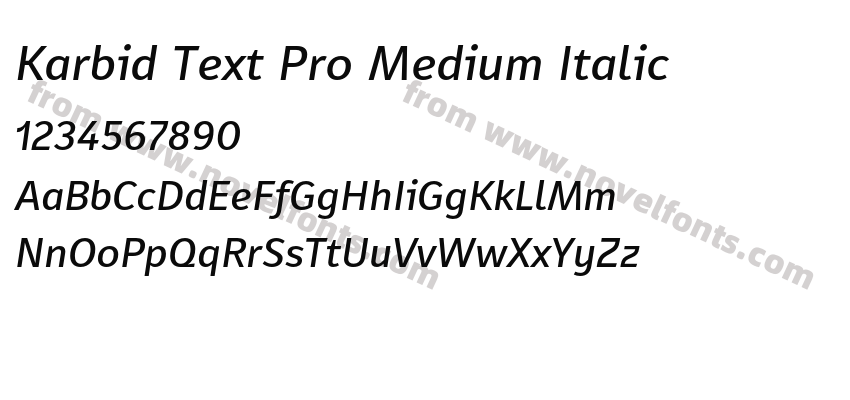 Karbid Text Pro Medium ItalicPreview
