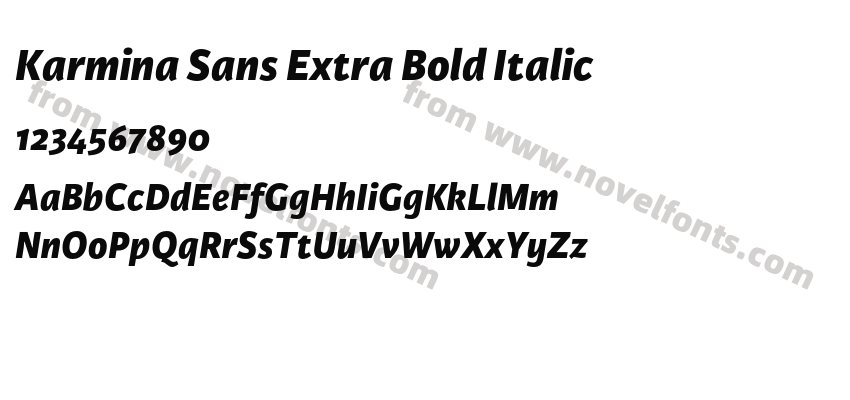 Karmina Sans Extra Bold ItalicPreview