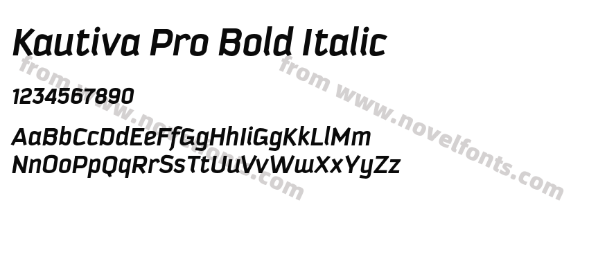 Kautiva Pro Bold ItalicPreview