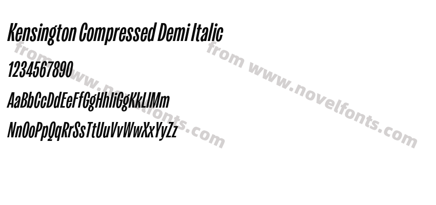 Kensington Compressed Demi ItalicPreview