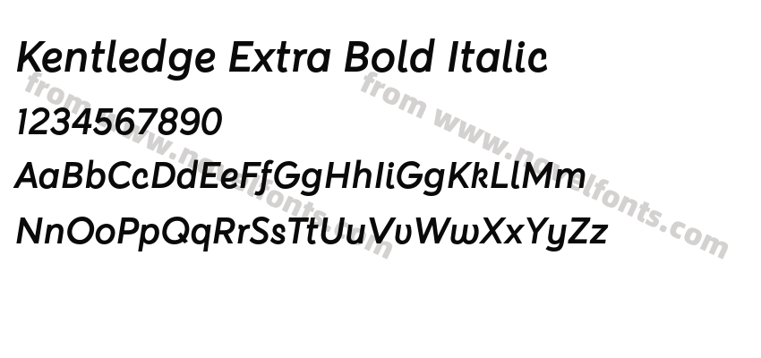 Kentledge Extra Bold ItalicPreview