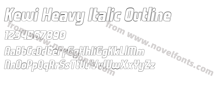 Kewi Heavy Italic OutlinePreview