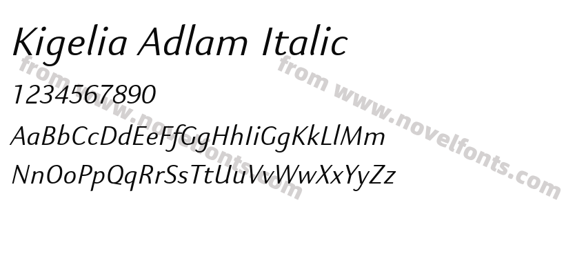 Kigelia Adlam ItalicPreview