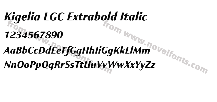 Kigelia LGC Extrabold ItalicPreview