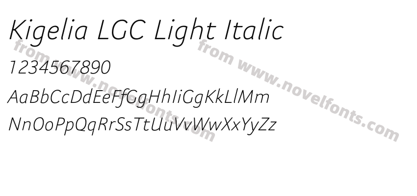 Kigelia LGC Light ItalicPreview