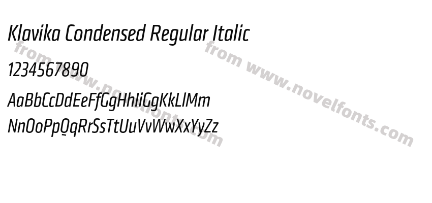 Klavika Condensed Regular ItalicPreview