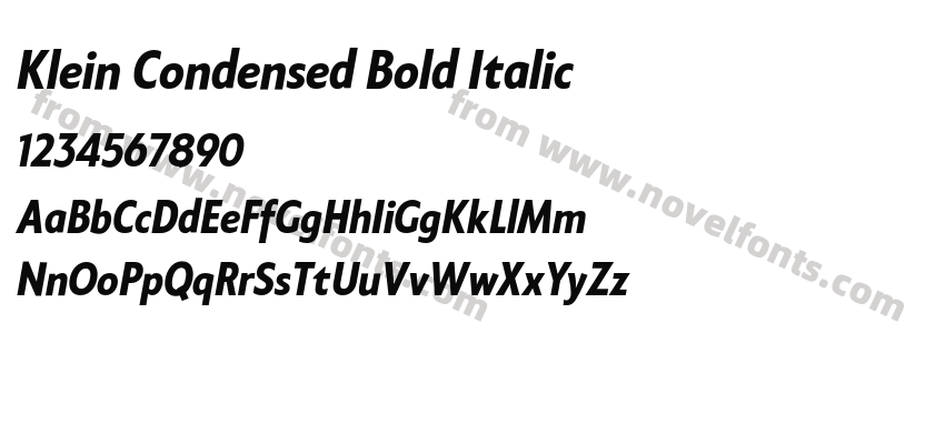 Klein Condensed Bold ItalicPreview