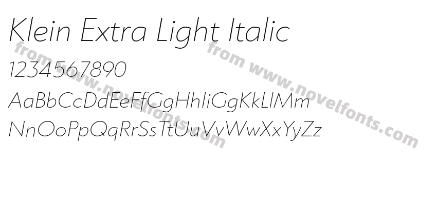 Klein Extra Light ItalicPreview