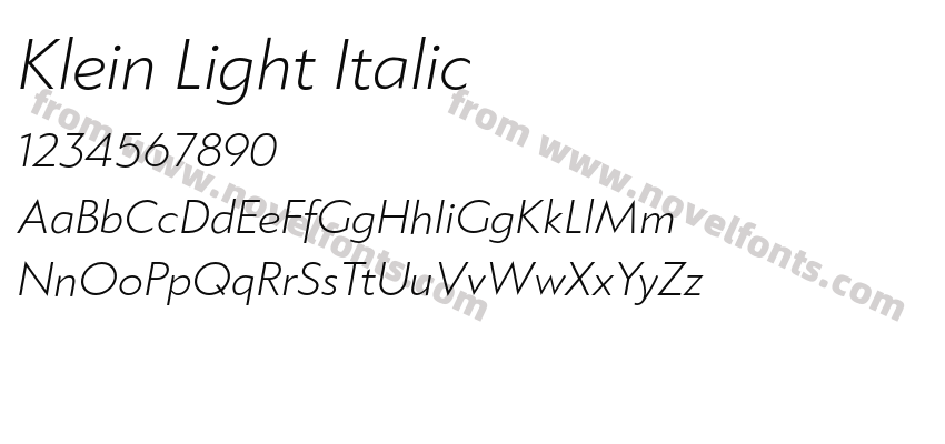 Klein Light ItalicPreview