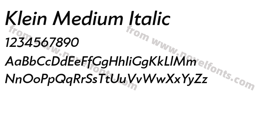 Klein Medium ItalicPreview