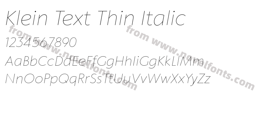 Klein Text Thin ItalicPreview