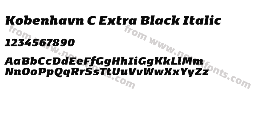 Kobenhavn C Extra Black ItalicPreview