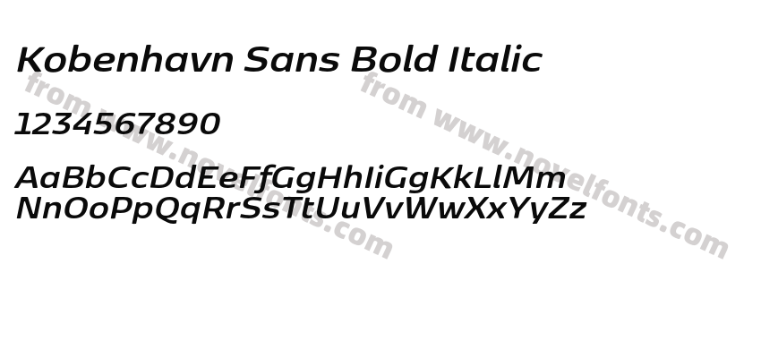 Kobenhavn Sans Bold ItalicPreview