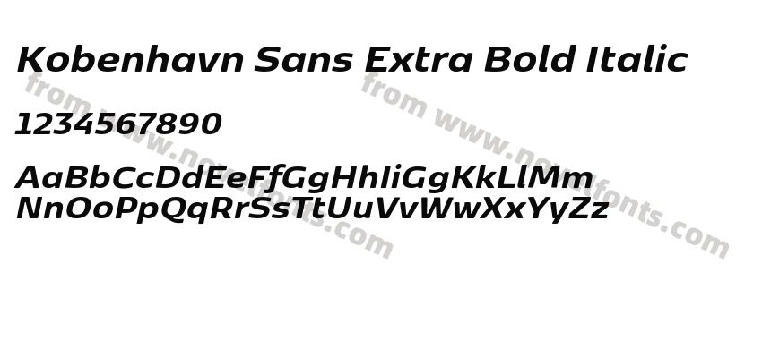 Kobenhavn Sans Extra Bold ItalicPreview