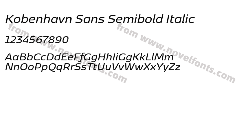 Kobenhavn Sans Semibold ItalicPreview