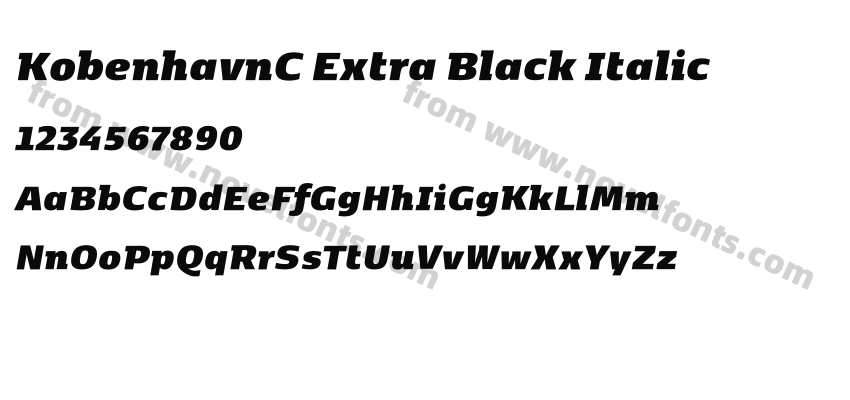 KobenhavnC Extra Black ItalicPreview