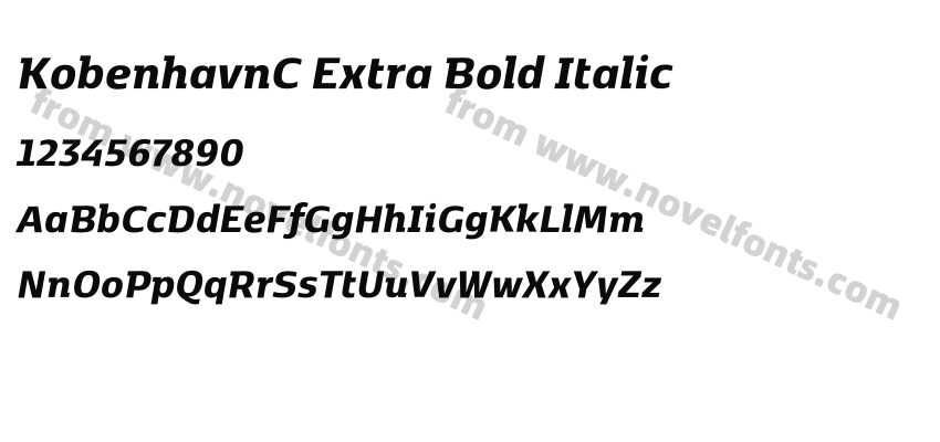 KobenhavnC Extra Bold ItalicPreview