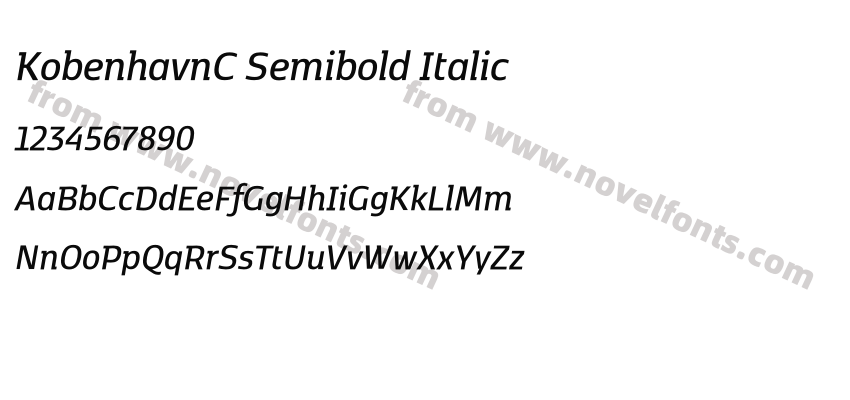 KobenhavnC Semibold ItalicPreview