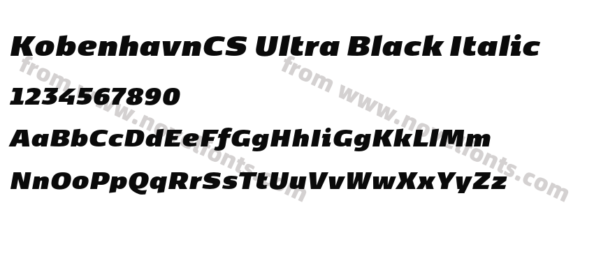 KobenhavnCS Ultra Black ItalicPreview
