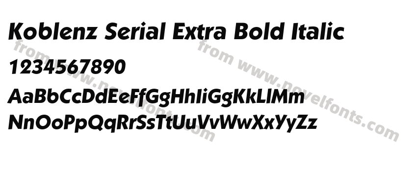 Koblenz Serial Extra Bold ItalicPreview