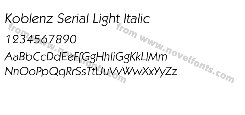 Koblenz Serial Light ItalicPreview