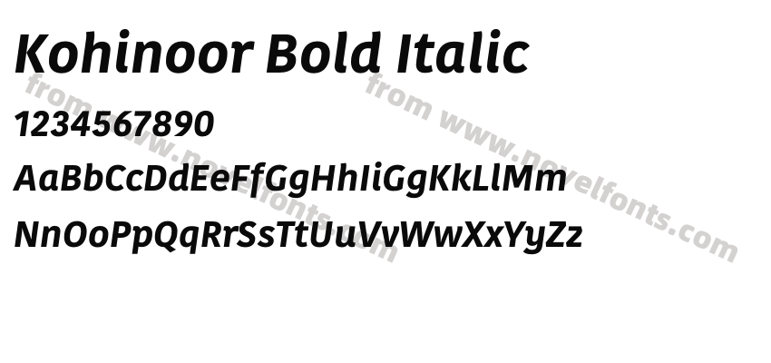 Kohinoor Bold ItalicPreview