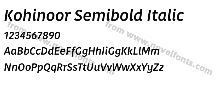 Kohinoor Semibold ItalicPreview