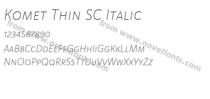Komet Thin SC ItalicPreview
