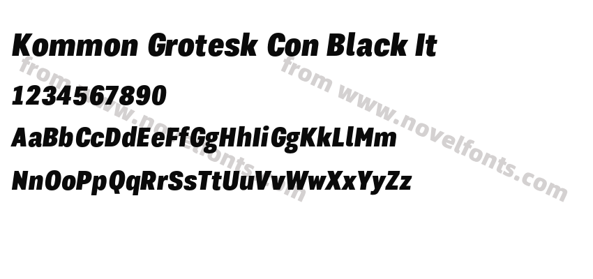 Kommon Grotesk Con Black ItPreview