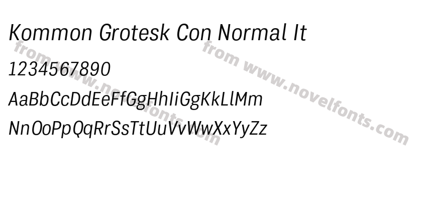 Kommon Grotesk Con Normal ItPreview