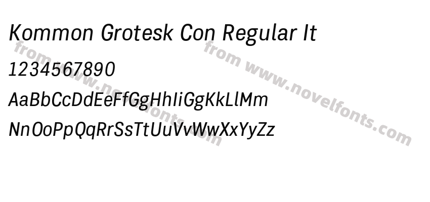 Kommon Grotesk Con Regular ItPreview