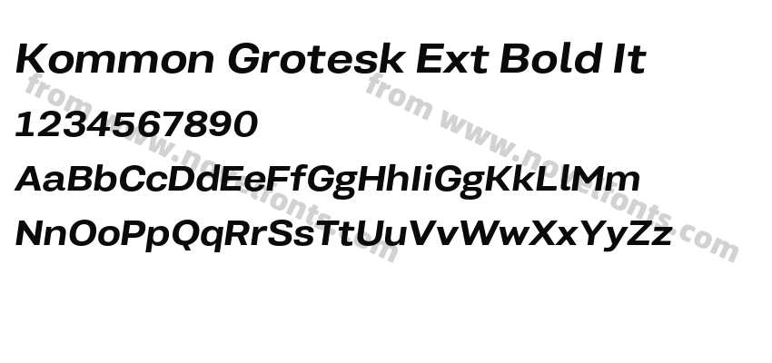 Kommon Grotesk Ext Bold ItPreview