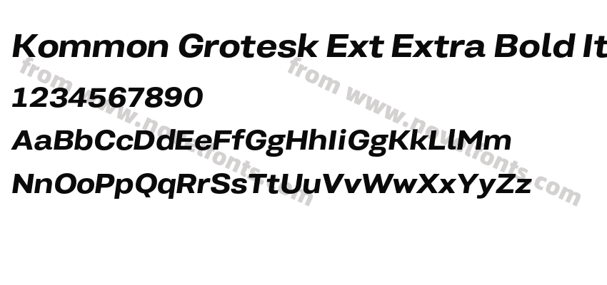 Kommon Grotesk Ext Extra Bold ItPreview