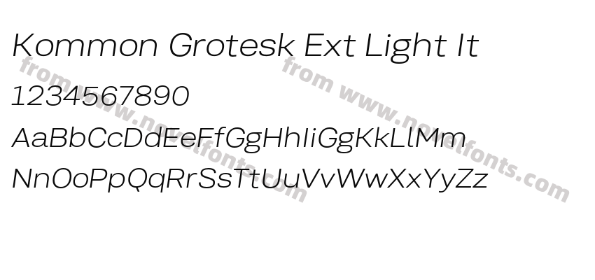 Kommon Grotesk Ext Light ItPreview