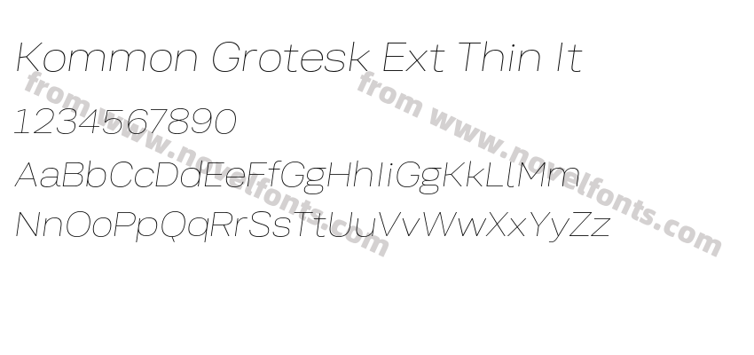 Kommon Grotesk Ext Thin ItPreview