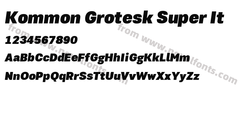 Kommon Grotesk Super ItPreview