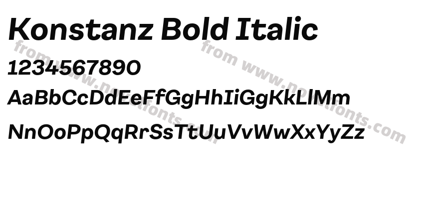 Konstanz Bold ItalicPreview