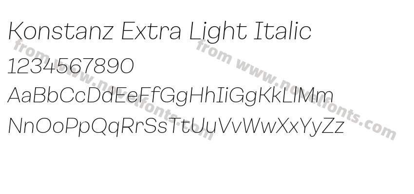 Konstanz Extra Light ItalicPreview