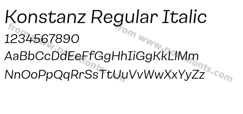 Konstanz Regular ItalicPreview