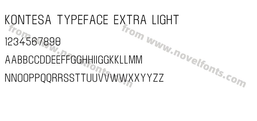 Kontesa Typeface Extra LightPreview