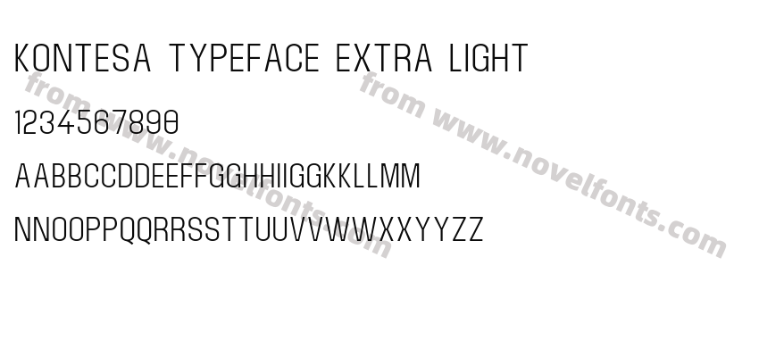Kontesa Typeface Extra LightPreview