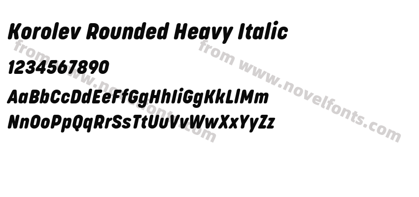 Korolev Rounded Heavy ItalicPreview
