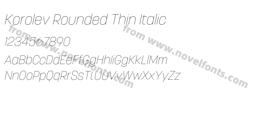 Korolev Rounded Thin ItalicPreview