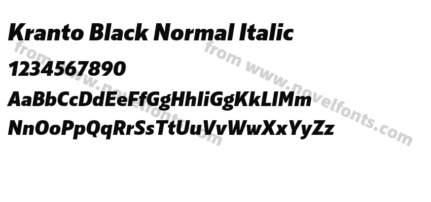 Kranto Black Normal ItalicPreview