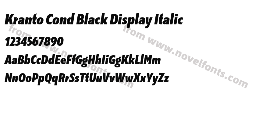 Kranto Cond Black Display ItalicPreview