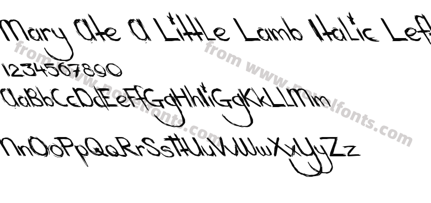 Mary Ate A Little Lamb Italic LeftPreview