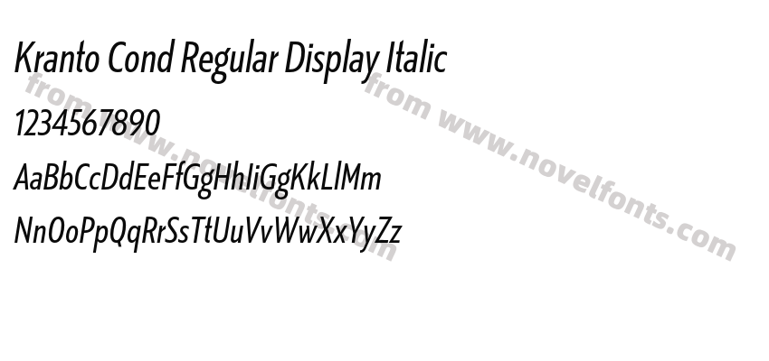 Kranto Cond Regular Display ItalicPreview