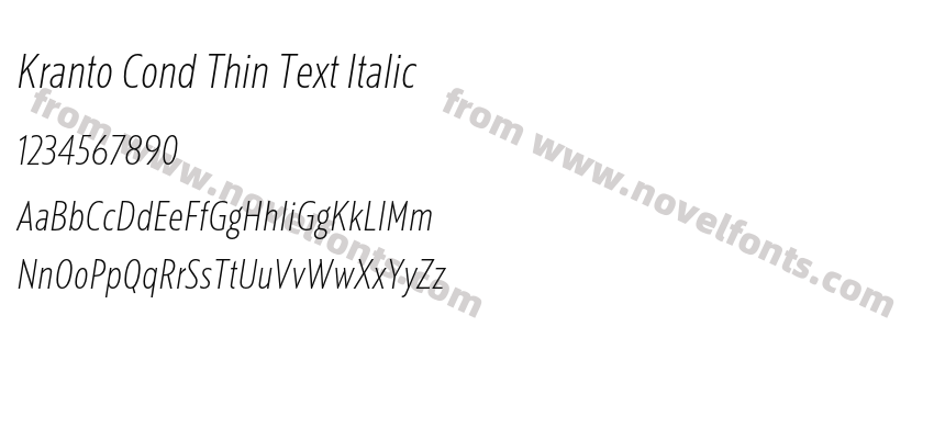 Kranto Cond Thin Text ItalicPreview